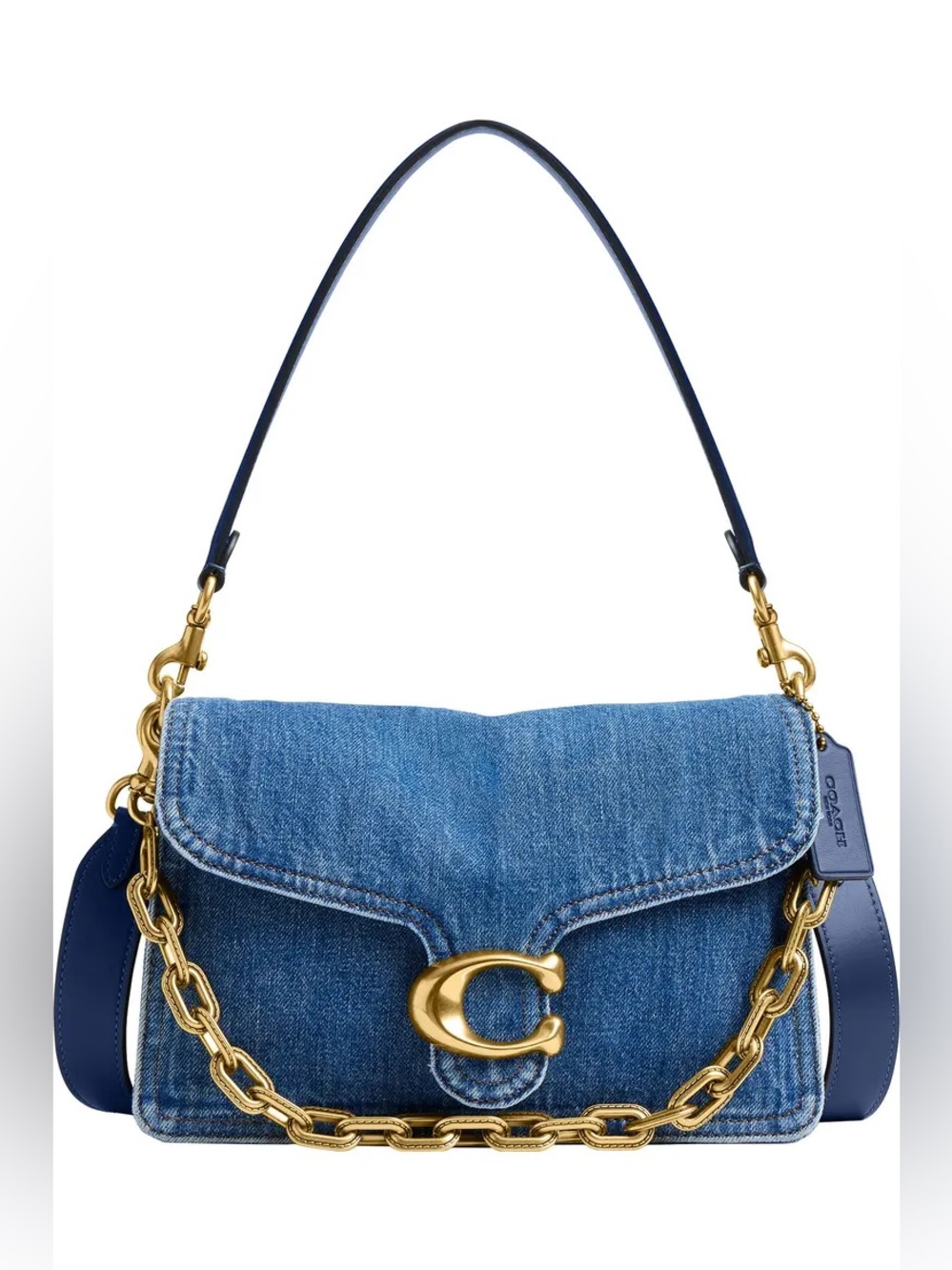 Coach Tabby 30 Denim Shoulder Bag with Gold Chain and Gold C (New with Tags)